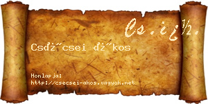 Csécsei Ákos névjegykártya