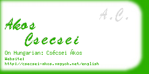 akos csecsei business card