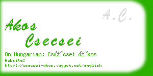 akos csecsei business card